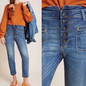 Anthropologie Pilcro and the Letterpress High Rise Slim Jeans Button Fly 31 P